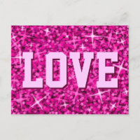 Glitz Pink 'LOVE' postcard