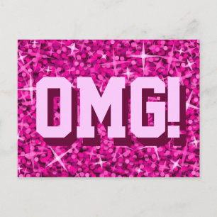 Glitz Pink 'OMG!' postcard