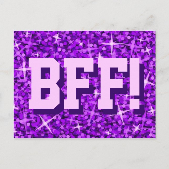 Glitz Purple 'BFF' carte postale (Devant)