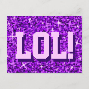 Glitz Purple 'LOL' carte postale