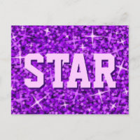 Glitz Purple 'STAR' postcard