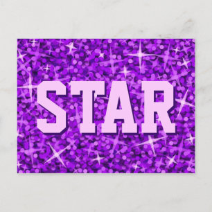 Glitz Purple 'STAR' postcard