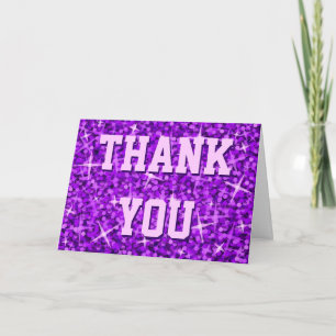 Glitz Purple 'Thank You' 'Your Text' card