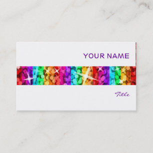 Glitz Rainbow Stripe carte de visite blanc