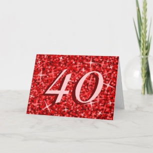 Glitz Red '40' anniversary card