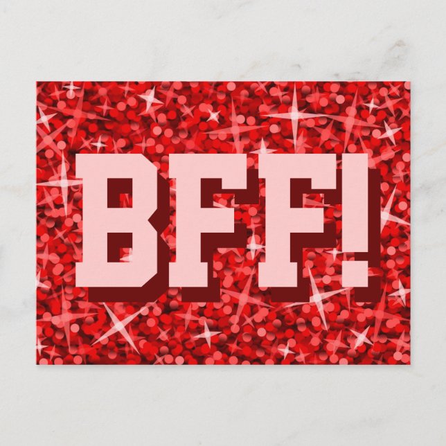 Glitz Red 'BFF!' postcard (Front)