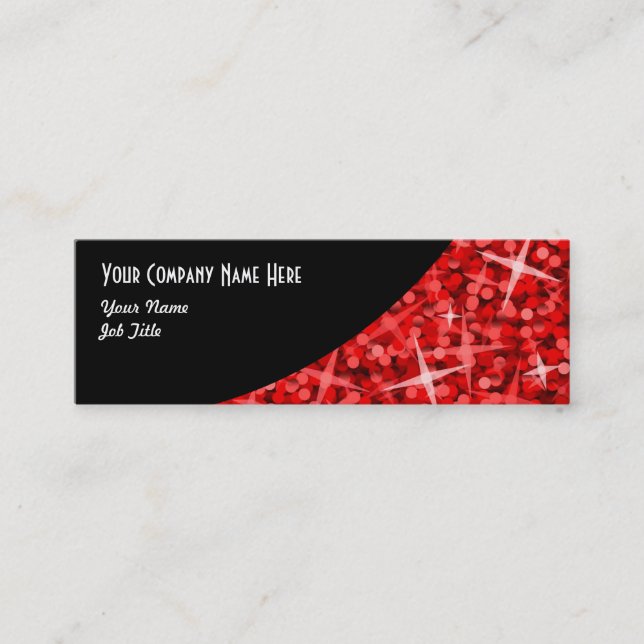 Glitz Red Black Curve carte de visite maigre (Devant)