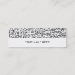 Glitz "Silver" business card skinny white