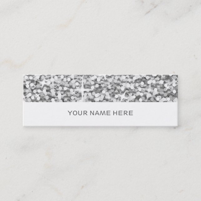 Glitz "Silver" business card skinny white (Front)