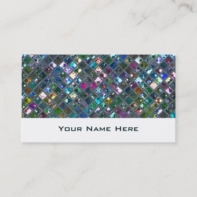 Glitz Tiles Multicoloured 2 business card white (Front)