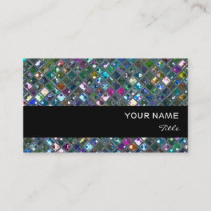 Glitz Tiles Multicoloured  2 print black stripe Business Card