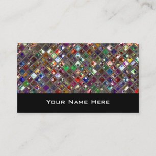 Glitz Tiles Multicoloured business card black