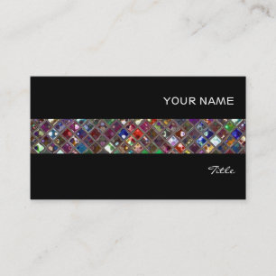 Glitz Tiles Multicoloured tile stripe black Business Card