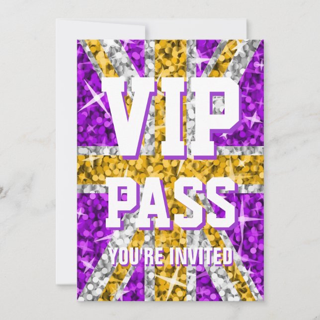 Glitz UK Gold 'VIP PASS' invitation (Front)
