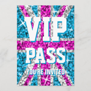 Glitz UK Pink 'VIP PASS' invitation