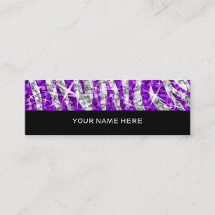 Glitz Zebra Purple business card skinny black