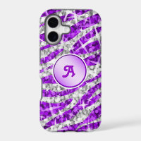 Glitz Zebra Purple monogram iPhone case purple