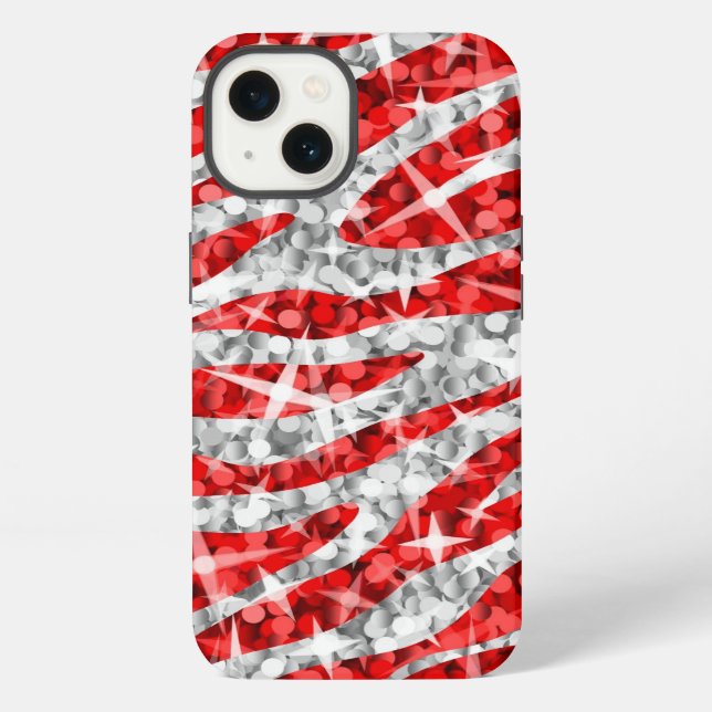 Glitz Zebra Red iPhone case (Back)