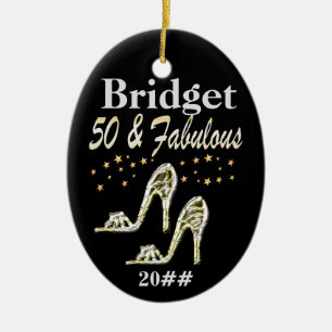 GLITZY 50TH DATED & PERSONALIZED ORNAMENT