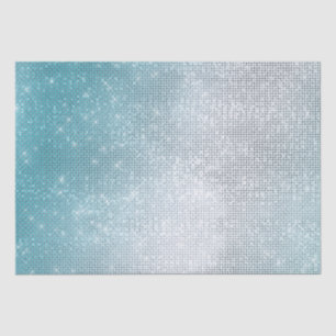 Glitzy Aqua Ombre Sparkle Tissue Paper