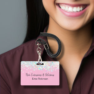 Glitzy Beauty Trade Show Name Badges