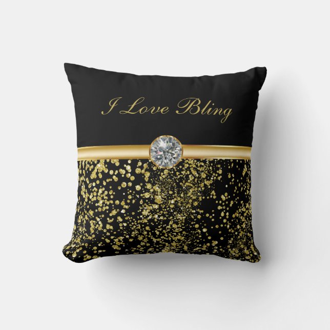 Glitzy Bling Throw Pillows (Front)
