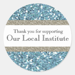 Glitzy Blue Glitter Personalized Seal