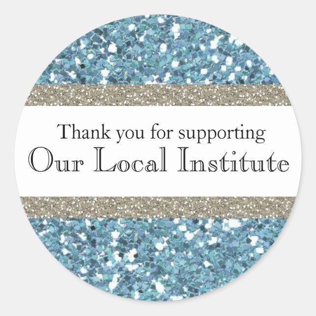 Glitzy Blue Glitter Personalized Seal (Front)