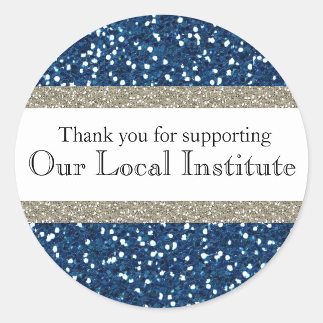 Glitzy Blue Silver Personalized Seal (Front)