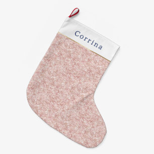Glitzy Blush Pink Glitter Christmas Large Christmas Stocking