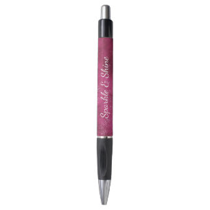 Glitzy Boysenberry Pink Glitter Sparkle Pen