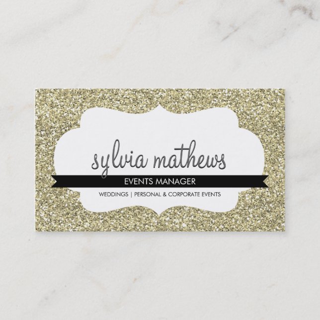 GLITZY CARTE DE VISITE parties scintillant brillan (Devant)