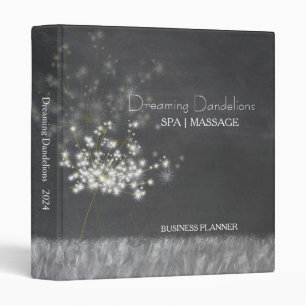 Glitzy Chalkboard Dandelions Business Planner Binder