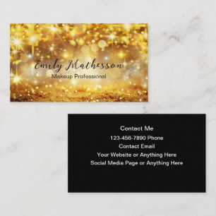 Glitzy Classy Makeup Artist Business Cards