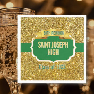 Glitzy, custom 50th Class Reunion Napkin