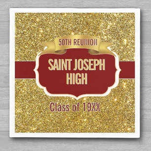 Glitzy, custom 50th Class Reunion Napkin