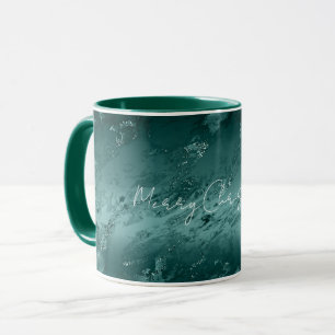 Glitzy Emerald Green Ombre Marble              Mug