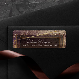 Glitzy Foil Golden Bronze Copper Adresse de reto