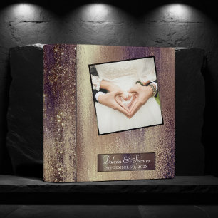 Glitzy Foil Golden Bronze Copper Photo Album Binder