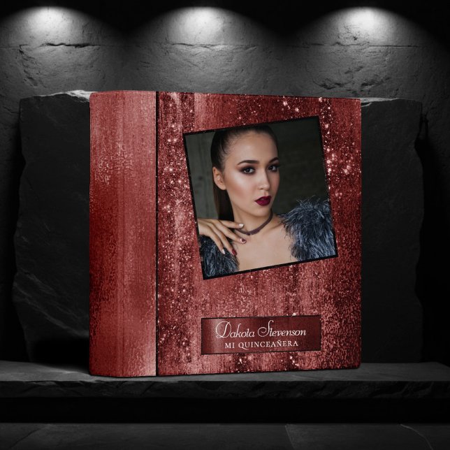 Glitzy Foil | Henna Crimson Red Faux Glitter Photo Binder (Creator Uploaded)