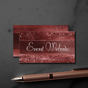 Glitzy Foil Henna Crimson Red Sparkle Website Enclosure Card
