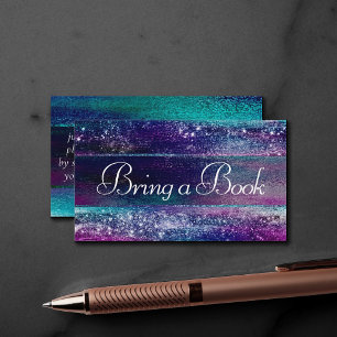 Glitzy Foil   Holographic Ombre Baby Book Request Enclosure Card