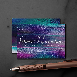 Glitzy Foil   Holographic Ombre Guest Information Enclosure Card