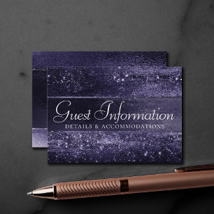 Glitzy Foil   Indigo Midnight Purple Guest Details Enclosure Card
