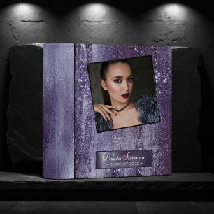 Glitzy Foil Lavender Purple Faux Shine Album Binder