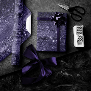 Glitzy Foil   Magenta Hot Pink Blush Faux Shimmer Wrapping Paper