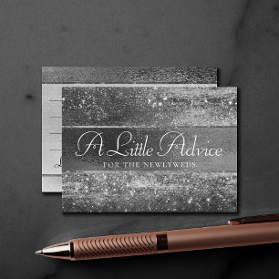Glitzy Foil Platinum Silver Faux Chrome Advice Enclosure Card