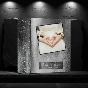 Glitzy Foil   Platinum Silver Faux Chrome Photo Binder