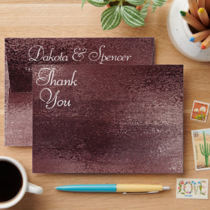 Glitzy Foil   Rose Gold Blush Glam Thank You Envelope