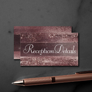 Glitzy Foil   Rose Gold Mauve Pink Blush Reception Enclosure Card